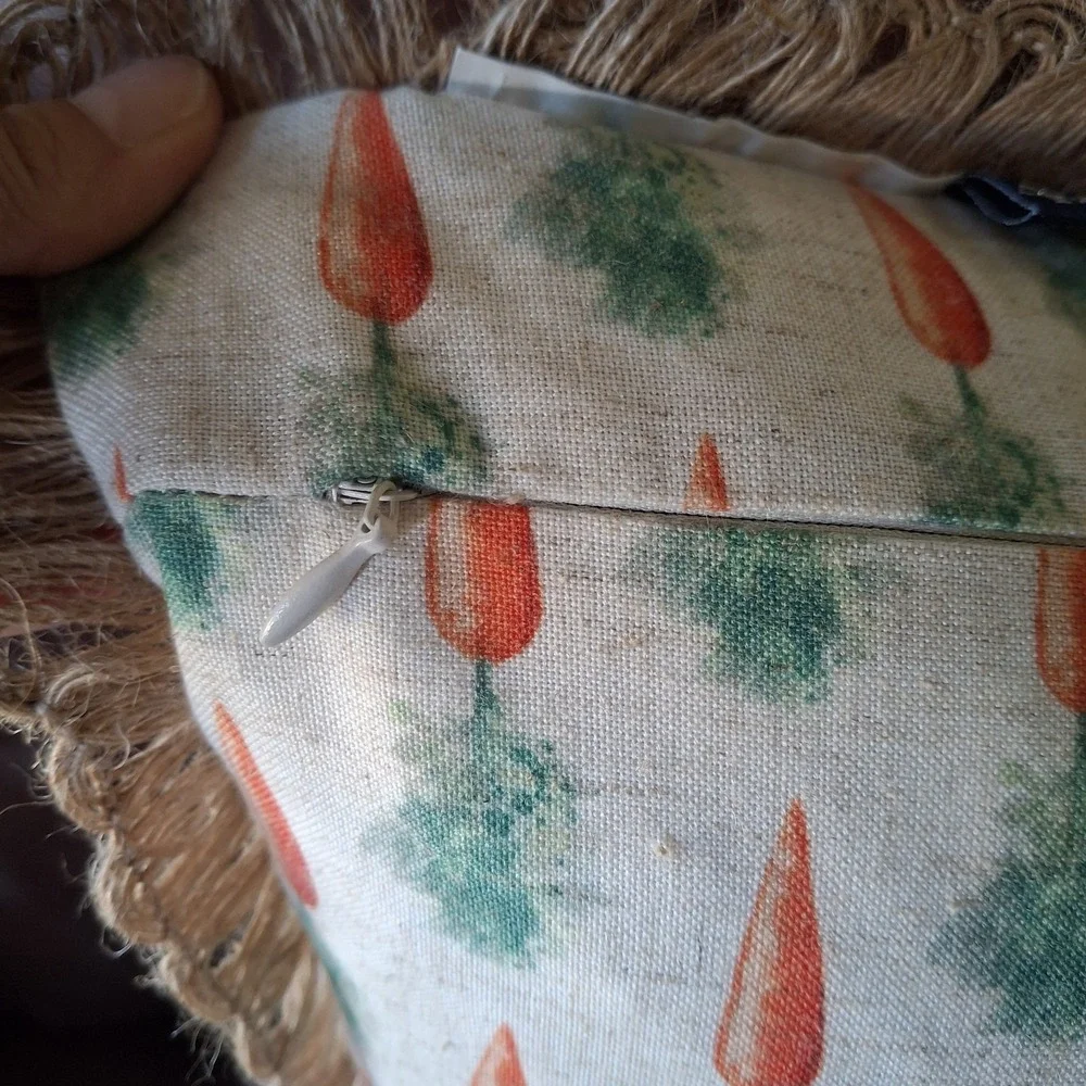 425 SOUTH LOS ANGELES Decor Pillow Easter Bunny Rabbit Carrots Zipper 17